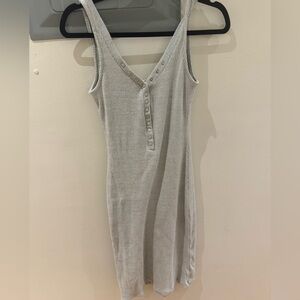 Society Muse Light Gray Ribbed Knit Dress